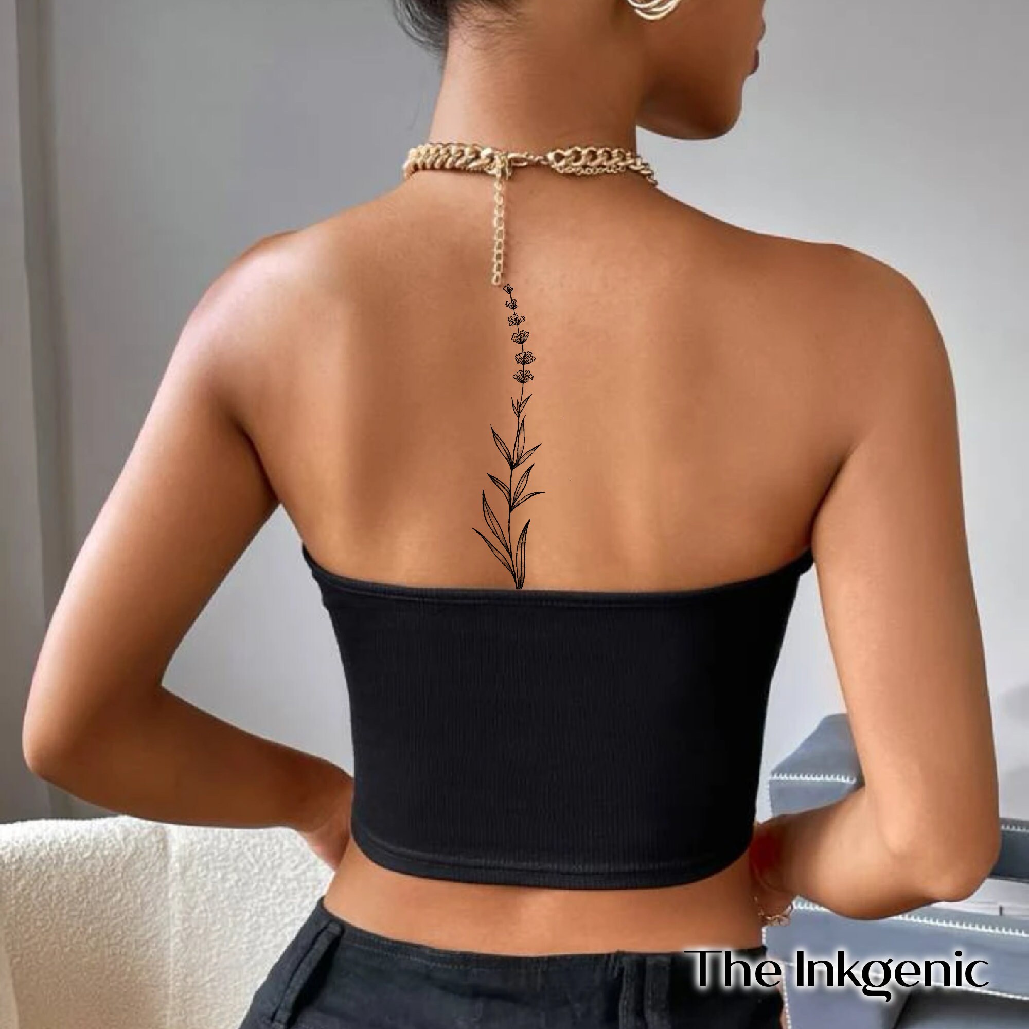 Tatouage Dos Femme Colonne Vertebrale de tatouage de colonne vertébrale à la lavande Tatouage - Etsy France
