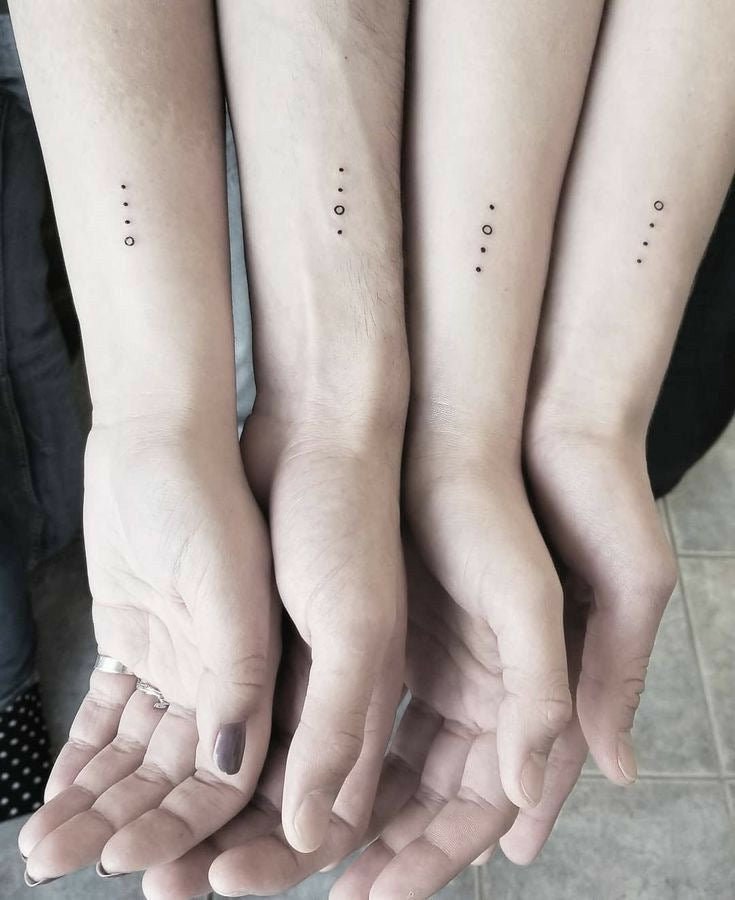 Minimalistic Matching Tattoo Ideas for 3 Sisters Bestfriends Siblings   Small Wrist Ideas Para Perfora  Matching tattoos Tattoos for women small  Small tattoos