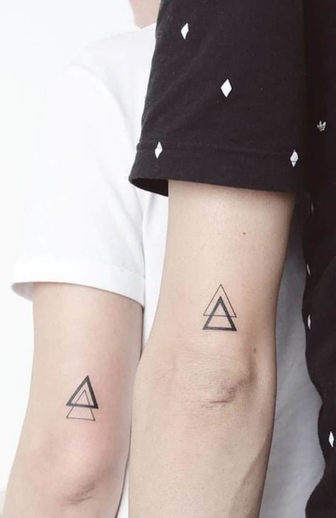 Double Triangle Matching Matching Tattoo Family Tattoo - Etsy