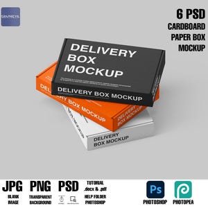 Cardboard Paper Box mockup, Paper Box mockup, Gift box mockup, Delivery box mockup, Postage Box mockup, Mailer Box mockup, Box mockup, Boxes