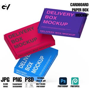 Cardboard Paper Box mockup, Paper Box mockup, Gift box mockup, Delivery box mockup, Postage Box mockup, Mailer Box mockup, Box mockup, Boxes