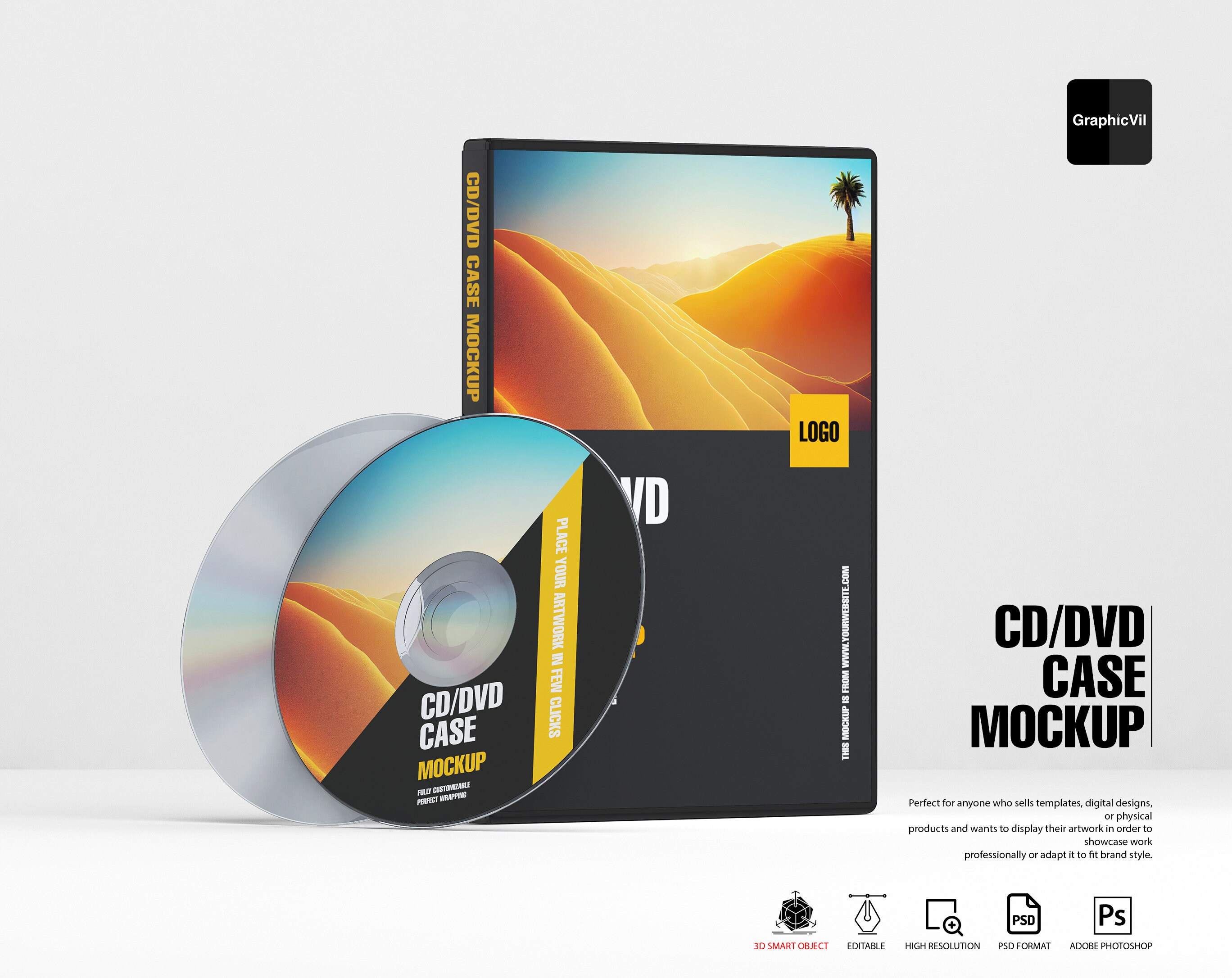 CD DVD Bluyray Case Mockup Etsy UK