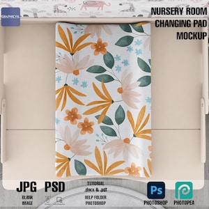 Nursery room Changing Pad Mockup, Nursery room mockup, kid room mockup, wall mockup, changing pad mockup, baby pad mockup, infant room PSD