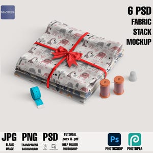 Fabric Stack Mockup: Customizable PSD Template