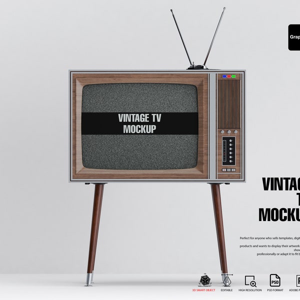 Philips X26K151 Retro TV Mockup | tv, tv mockup, old tv mockup, vintage tv mockup, retro tv mockup, 90's tv mockup,retro,old,3d,television