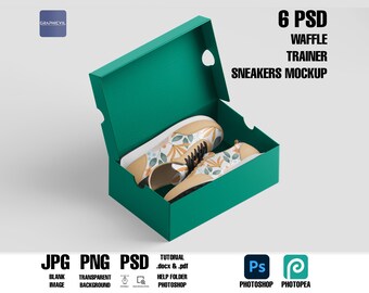 Waffelschuhe Mockup: 6 PSD Schuhvorlagen