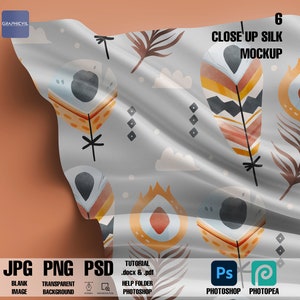 Silk Fabric Mockup: Customizable PSD Template (6000x4000 300dpi)