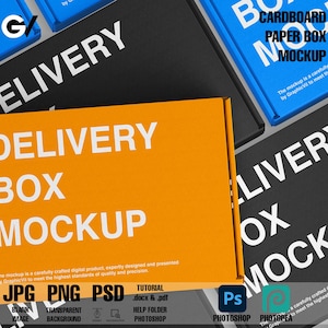 Cardboard Paper Box mockup, Paper Box mockup, Gift box mockup, Delivery box mockup, Postage Box mockup, Mailer Box mockup, Box mockup, Boxes