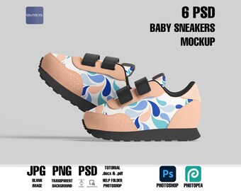 Baby Sneakers Mockup: 6 PSD Shoe Templates