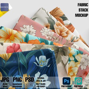 Fabric Stack Mockup: Folded Pattern Template (PSD)