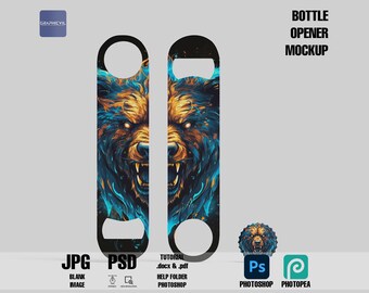 Sublimation Bottle Opener Mockup: Metal PSD Template