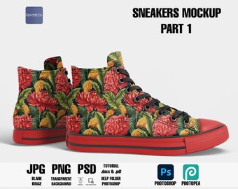 Sneakers Mockup: Personalisierbare Schuhe PSD Template (6000x4000 300dpi)