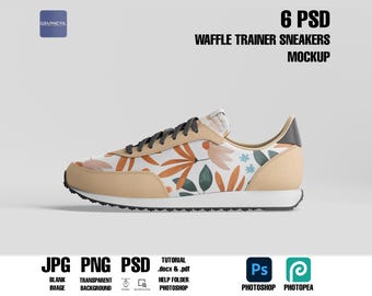 Waffelschuhe Mockup: 6 PSD Schuhvorlagen