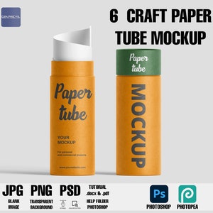 Craft paper tube mockup, tube mockup, paper tube, Kraft paper tube mockup cardboard tube mockup cylindrical box mockup paper cylinder mockup