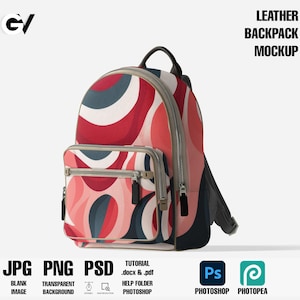 Leather backpack mockup, sublimation book bag mockup, sublimation bag mockup, sublimation bookbag mockup, sublimation back pack mockup, PSD