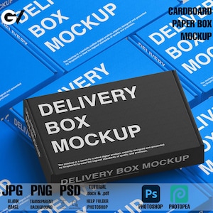 Cardboard Paper Box mockup, Paper Box mockup, Gift box mockup, Delivery box mockup, Postage Box mockup, Mailer Box mockup, Box mockup, Boxes