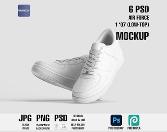 Mockup Air Force 1 &#39;07-sneakers: 6 PSD-sjablonen