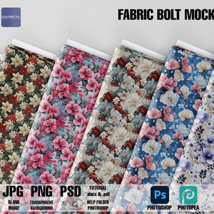 Fabric Bolt Mockup: Pattern Design Presentation (PSD)