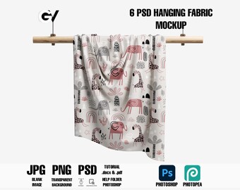 Hanging Fabric Mockup: Draped Textile PSD Template