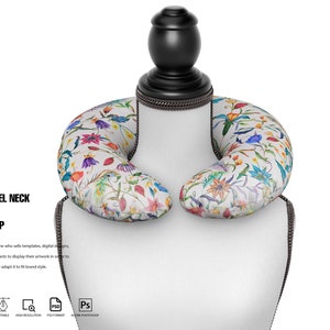 Maqueta de almohada de viaje para el cuello: cojín de viaje, almohada de soporte para el cuello, reposacabezas de viaje, almohada portátil, almohada de viaje inflable, almohada en forma de U