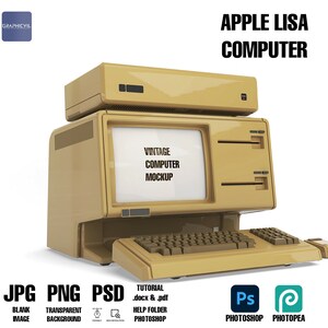 Apple Lisa Computer mockup Vintage PC Mockup vintage pc mockup pc mockup old pc old pc mockup computer mockup computer template apple pc
