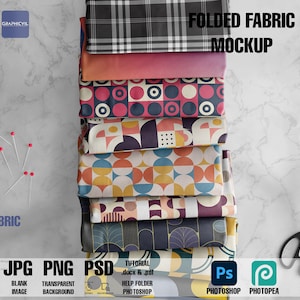 Gefaltete Stoffe Mockup | Stoff, gefalteter Stoff, Schnittmuster Mockup, Schnittmuster, Stoff, gewickeltes Tuch, gewickeltes Stoffmockup, abgebildeter Stoff