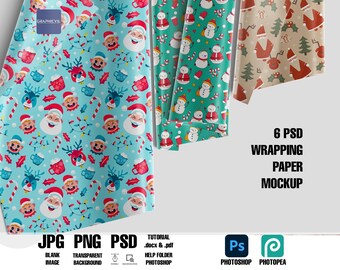 Wrapping Paper Mockup: Gift Wrap Display, PSD Template