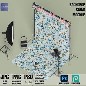 Backdrop Stand studio mockup, Stupid backdrop mockup, Backdrop set mockup, Banner mockup, Product banner stand, Portable backdrop mockup