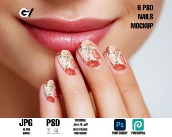 Nail Art Mockup PSD Bundle: 6 Realistic Hand Templates