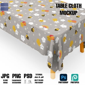 Dye Sublimation Tablecloth Mockup: Isolated Fabric (PSD)