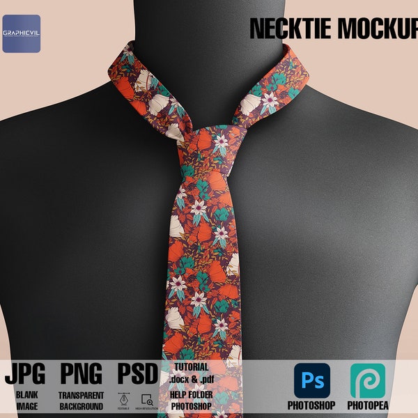 Dye sublimation Necktie Mockup Tie Mockup Cravat Mockup Neckcloth Mockup Ascot Mockup Scarf Mockup Four-in-hand Mockup Neckband Mockup Tie