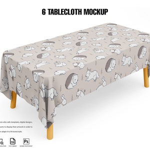 Tablecloth Mockup: Customizable Fabric Cover PSD (6000x4000)