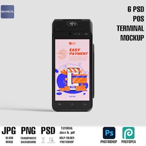 POS-Station Mockup, Point of Sale Mockup, Scan Card Mockup, Zahlung Mockup, Pay Mockup, Jetzt bestellen Mockup, Klemme Mockup POS-Geräte-Mockup