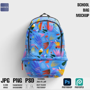 Sublimation backpack mockup, sublimation book bag mockup, sublimation bag mockup, back to school bookbag mockup, School back pack mockup PSD