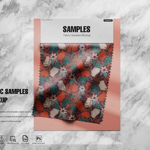 Stoffmuster Mockup: Textil Muster Display (PSD)