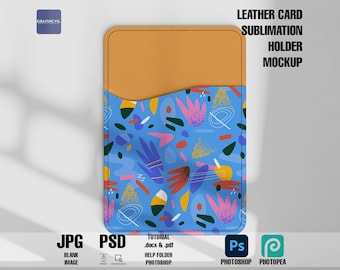 Leather Card Holder Sublimation Mockup (PSD)