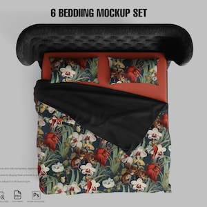 Bedding Mockup set | Duvet mockup, duvet, pillow mockup, duvet set, bedding, bed mockup, bedding mockup, sheet mockup PSD, pillow mockup PSD