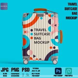 Travel Suitcase Bag Mockup, Rimowa suitcase mockup, Classic suitcase mockup, suitcase mockup, Luggage mockup, bag, metallized travel mockup