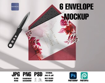 Mockup di busta PSD: biglietto d'invito, lettera e biglietto regalo (6000x4000 300 dpi)