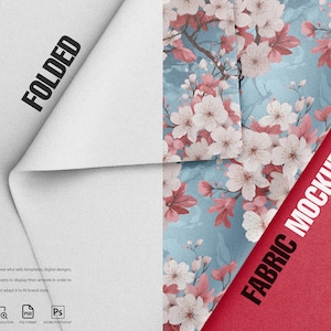 Folded Fabric Mockup: Customizable PSD Template