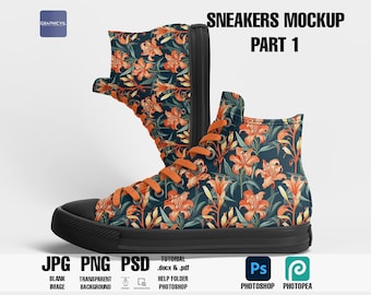 Sneakers Mockup: Anpassbare PSD Vorlage (6000x4000 300dpi)