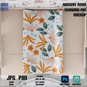 Nursery room Changing Pad Mockup, Nursery room mockup, kid room mockup, wall mockup, changing pad mockup, baby pad mockup, infant room PSD