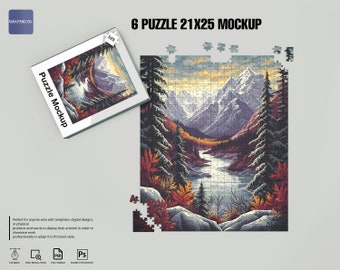 Dye sublimation 525 piece Puzzle Mockup ,Puzzle Mockup, Jigsaw Design Template, Puzzle design mockup, Puzzle piece mockup Mockup for puzzles