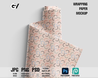 Wrapping Paper Mockup, Pattern Display (PSD)