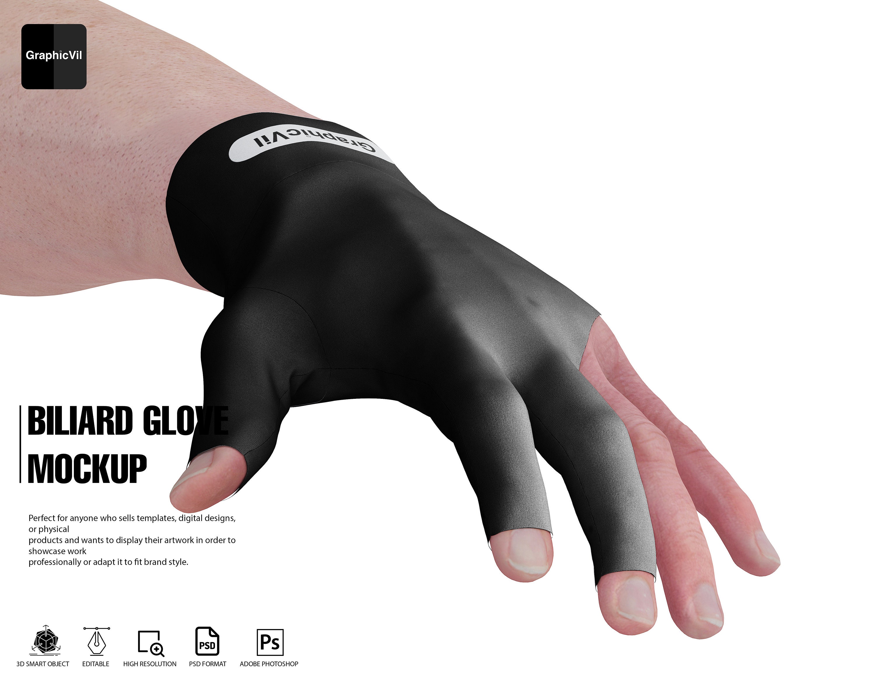 Billiard Glove Mockup Glove Mockup, Billiard Glove Mockup,pool Glove