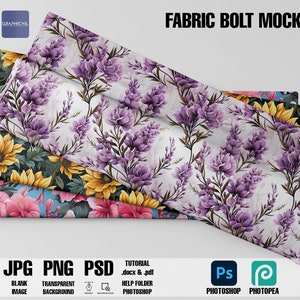 Fabric Bolt Mockup: Pattern Design Presentation (PSD)