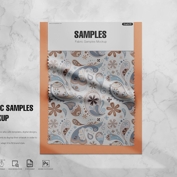 Fabric Swatch Mockup: Textile & Pattern Display (PSD)