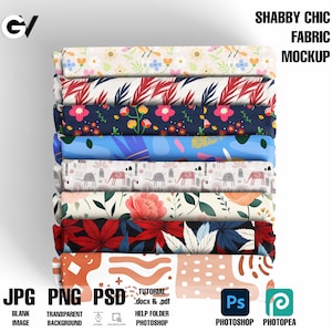 Shabby chic-tygmodell: Vikt textildesign (PSD)