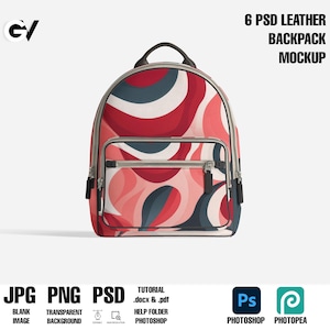 Leather backpack mockup, sublimation book bag mockup, sublimation bag mockup, sublimation bookbag mockup, sublimation back pack mockup, PSD