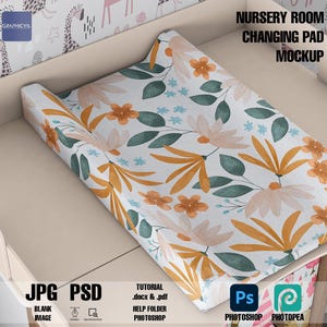 Nursery room Changing Pad Mockup, Nursery room mockup, kid room mockup, wall mockup, changing pad mockup, baby pad mockup, infant room PSD